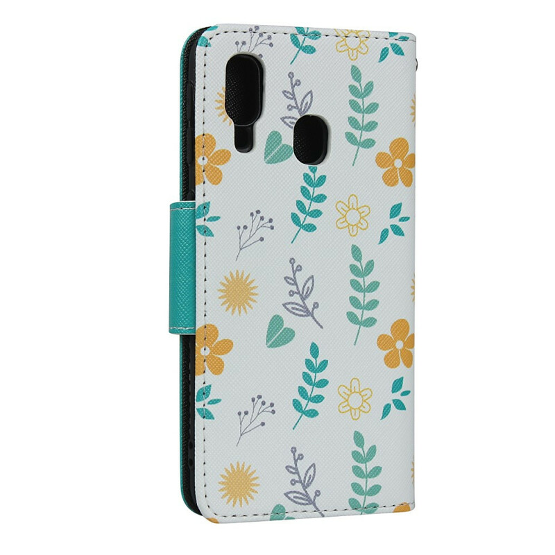 Housse Samsung Galaxy A40 Fleurettes à Lanière Housse Samsung Galaxy A40 Fleurettes à Lanière