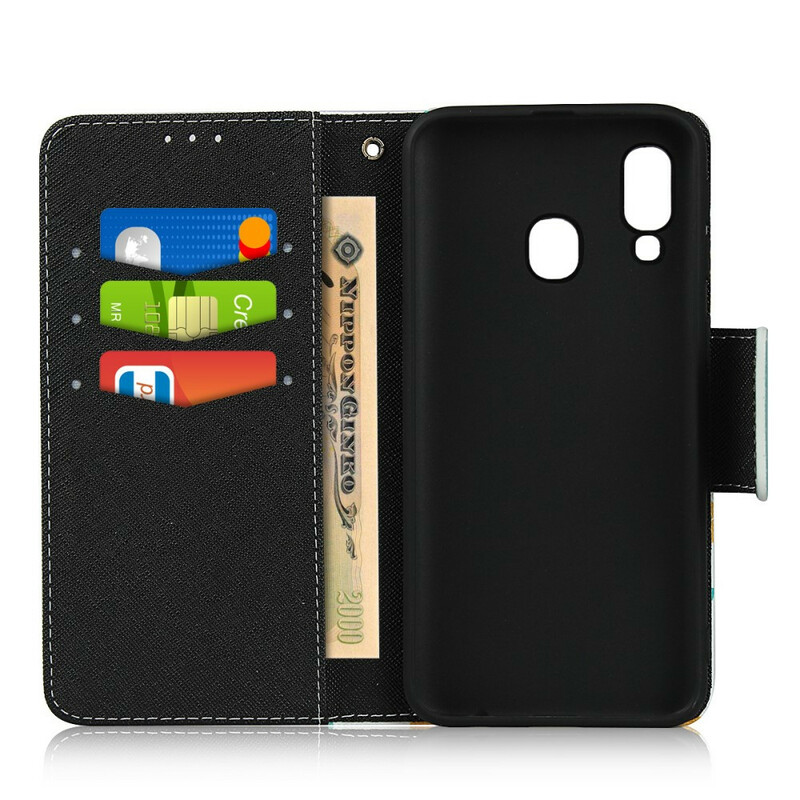 Housse Samsung Galaxy A40 Fleurettes à Lanière Housse Samsung Galaxy A40 Fleurettes à Lanière