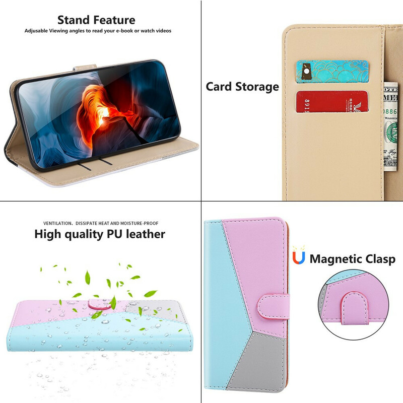 Housse Samsung Galaxy A40 Effet Cuir Tricolore Housse Samsung Galaxy A40 Effet Cuir Tricolore