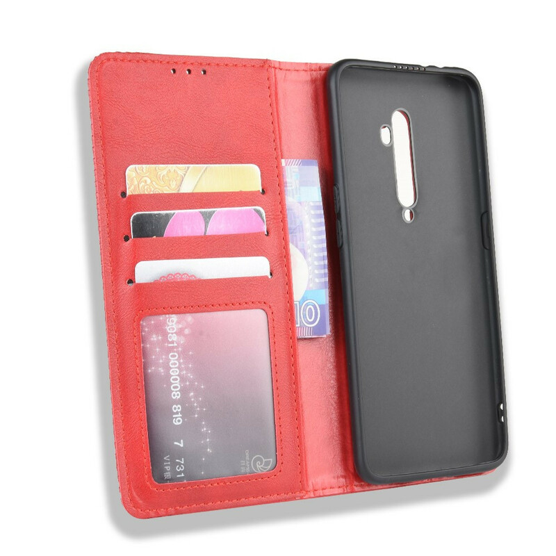 Flip Cover Oppo Reno 2 Effet Cuir Vintage Stylisé Flip Cover Oppo Reno 2 Effet Cuir Vintage Stylisé