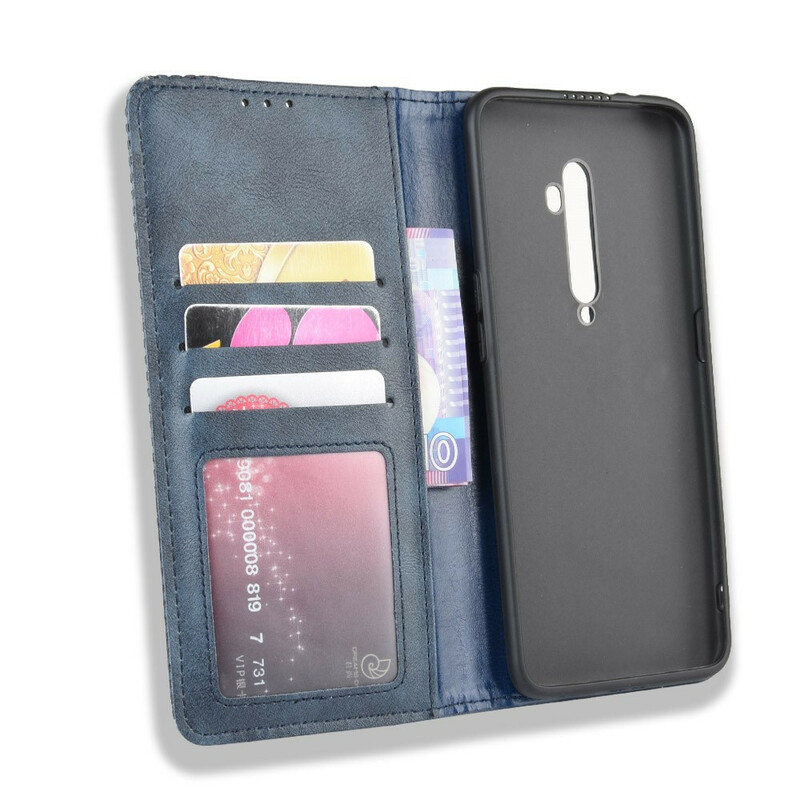 Flip Cover Oppo Reno 2 Effet Cuir Vintage Stylisé Flip Cover Oppo Reno 2 Effet Cuir Vintage Stylisé