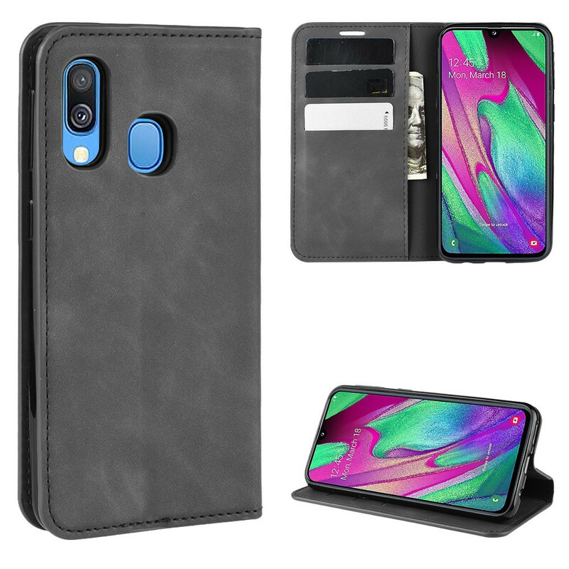 Flip Cover Samsung Galaxy A40 Effet Cuir Douceur Flip Cover Samsung Galaxy A40 Effet Cuir Douceur