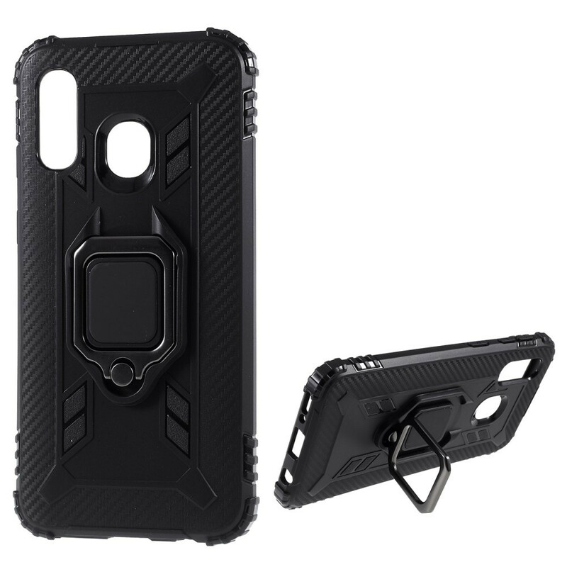 Coque Samsung Galaxy A40 Ring et Fibre Carbone Coque Samsung Galaxy A40 Ring et Fibre Carbone