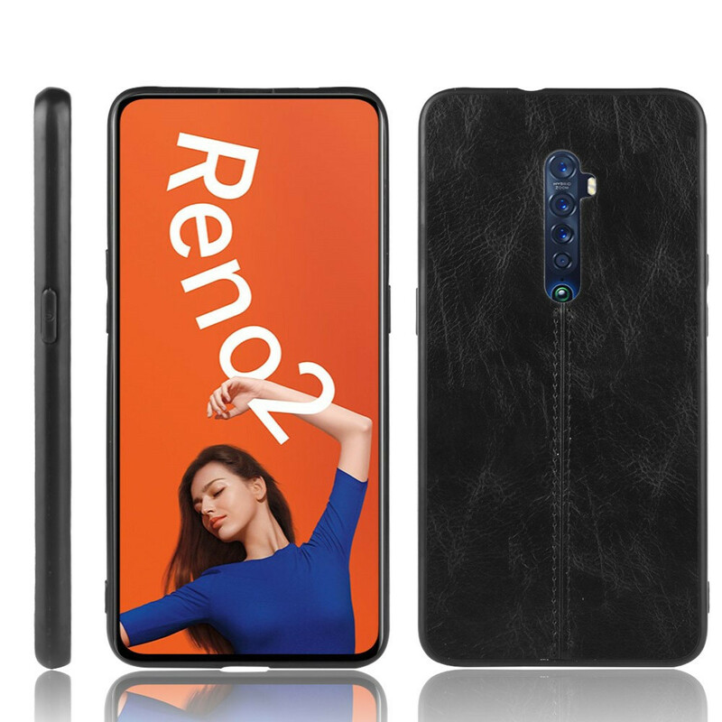 Coque Oppo Reno 2 Style Cuir Coutures Coque Oppo Reno 2 Style Cuir Coutures