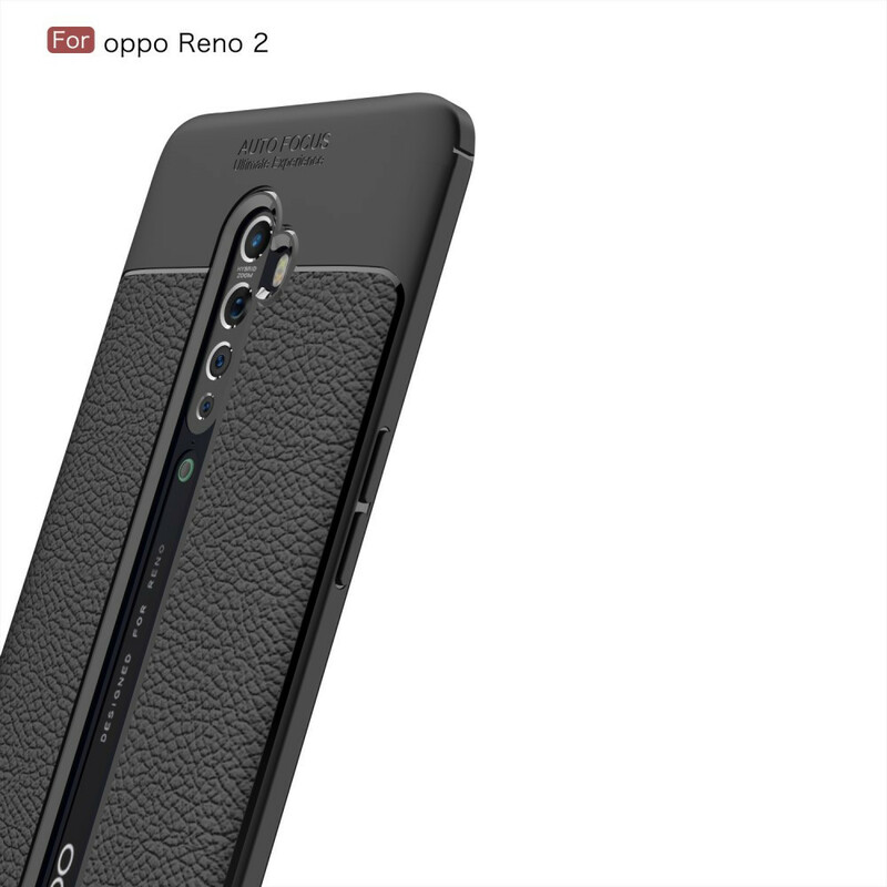 Coque Oppo Reno 2 Effet Cuir Litchi Double line