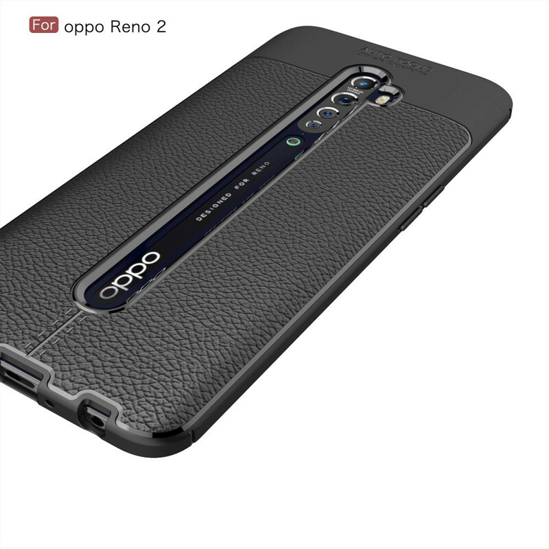 Coque Oppo Reno 2 Effet Cuir Litchi Double line Coque Oppo Reno 2 Effet Cuir Litchi Double line