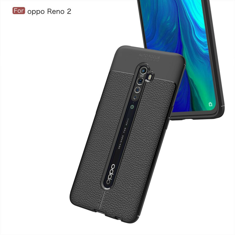 Coque Oppo Reno 2 Effet Cuir Litchi Double line Coque Oppo Reno 2 Effet Cuir Litchi Double line