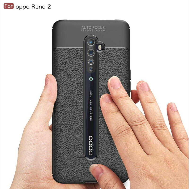 Coque Oppo Reno 2 Effet Cuir Litchi Double line