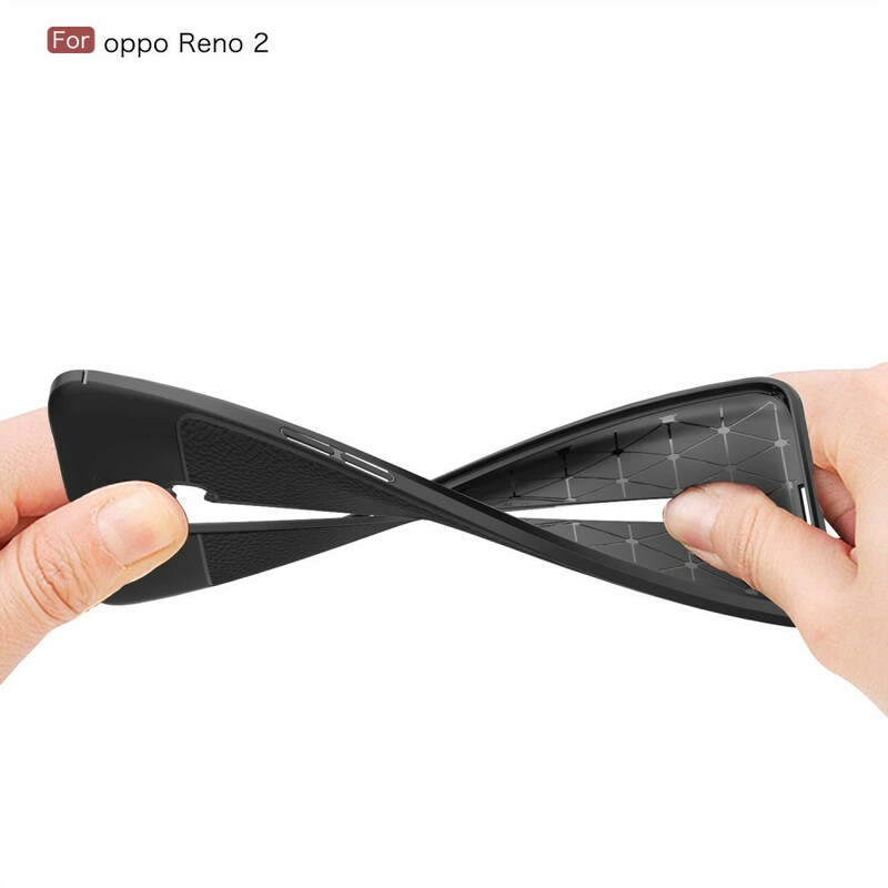 Coque Oppo Reno 2 Effet Cuir Litchi Double line Coque Oppo Reno 2 Effet Cuir Litchi Double line