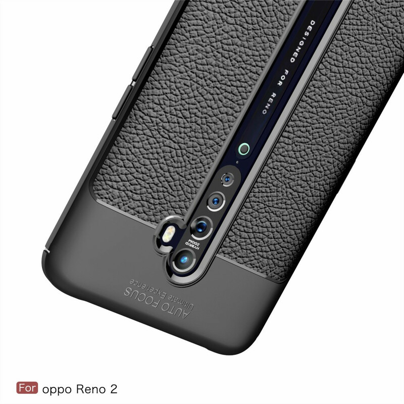 Coque Oppo Reno 2 Effet Cuir Litchi Double line Coque Oppo Reno 2 Effet Cuir Litchi Double line