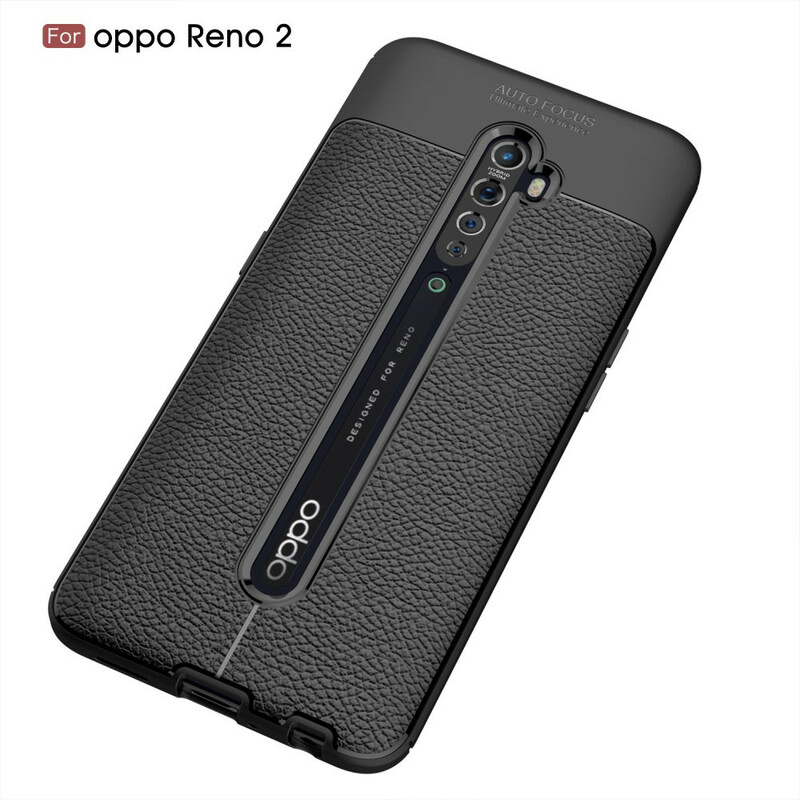 Coque Oppo Reno 2 Effet Cuir Litchi Double line Coque Oppo Reno 2 Effet Cuir Litchi Double line