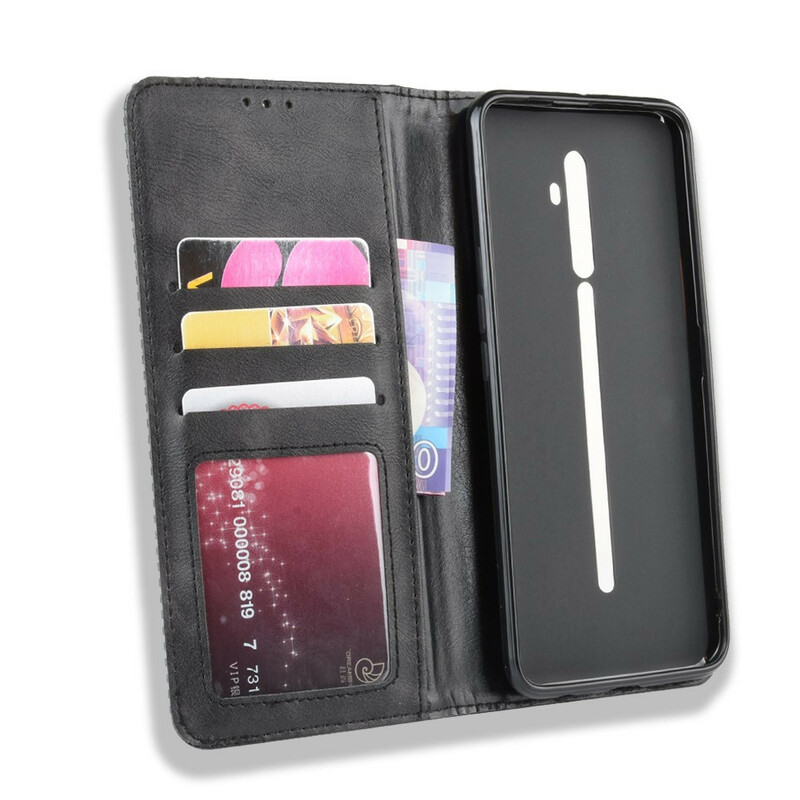 Flip Cover Oppo Reno 2Z Effet Cuir Vintage Stylisé Flip Cover Oppo Reno 2Z Effet Cuir Vintage Stylisé