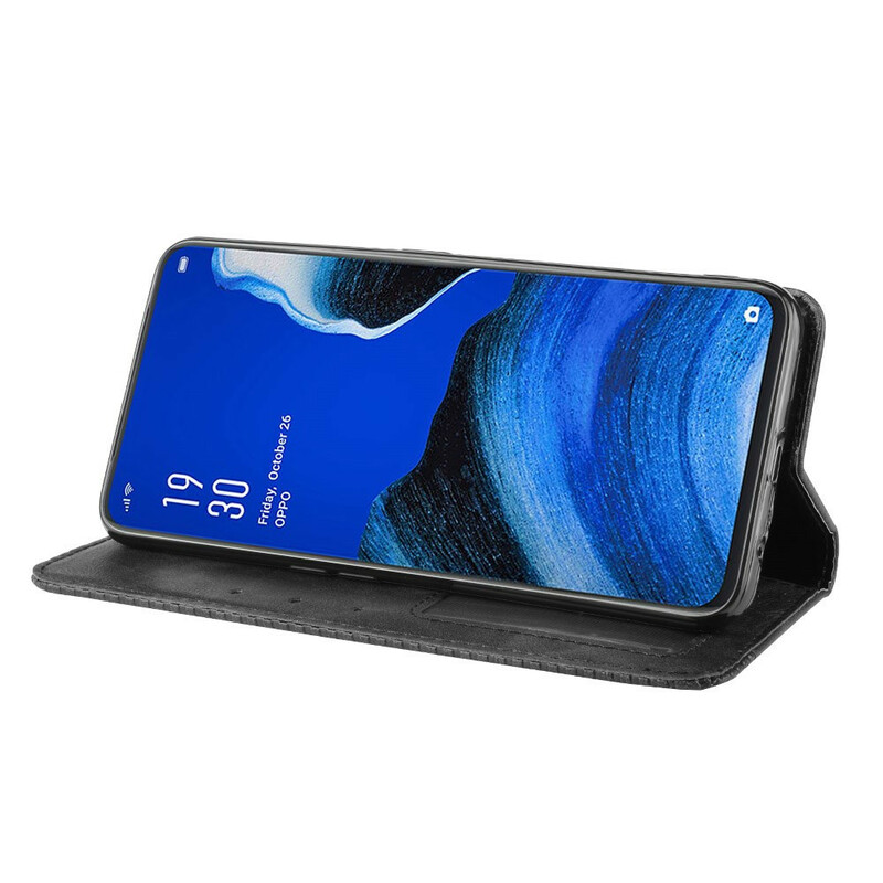 Flip Cover Oppo Reno 2Z Effet Cuir Vintage Stylisé Flip Cover Oppo Reno 2Z Effet Cuir Vintage Stylisé