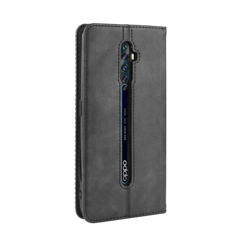 Flip Cover Oppo Reno 2Z Effet Cuir Vintage Stylisé Flip Cover Oppo Reno 2Z Effet Cuir Vintage Stylisé