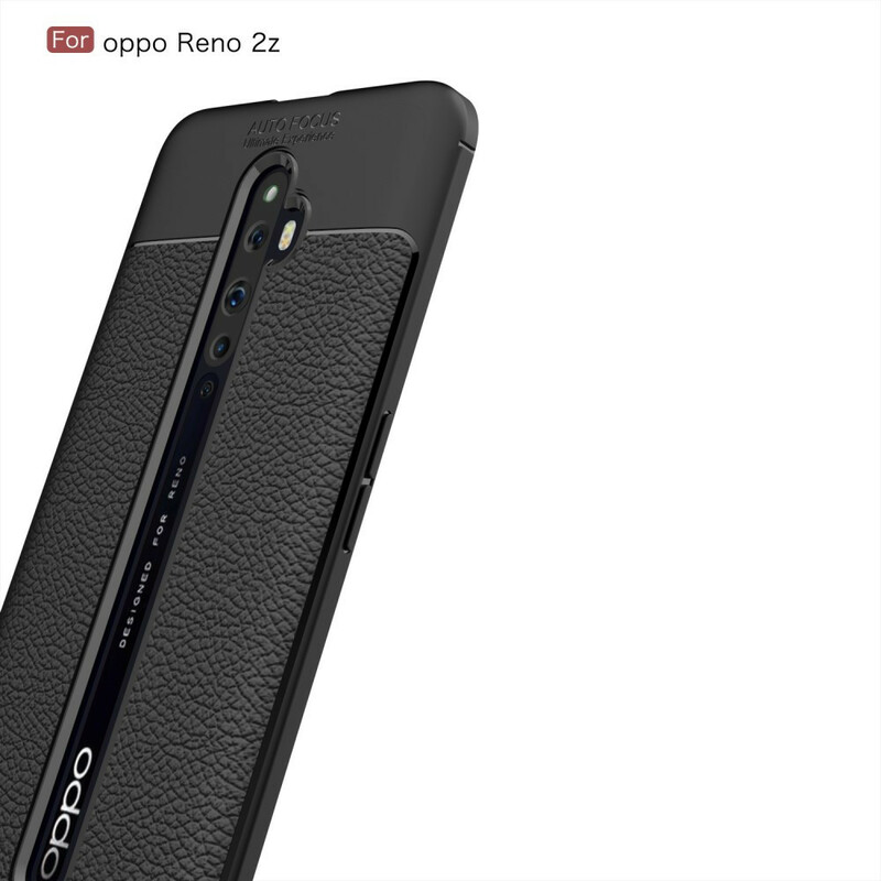 Coque Oppo Reno 2Z Effet Cuir Litchi Double line