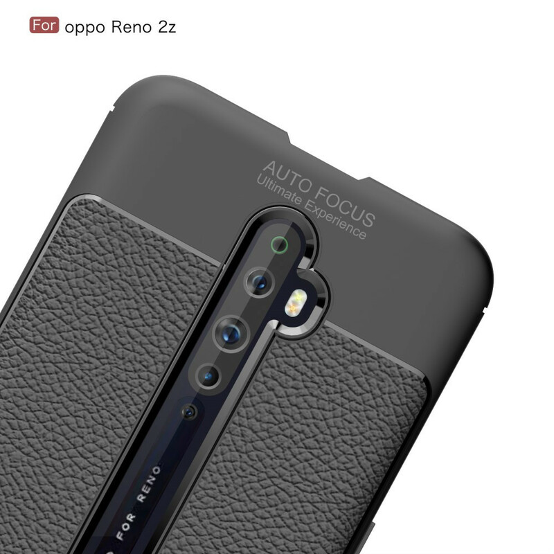 Coque Oppo Reno 2Z Effet Cuir Litchi Double line