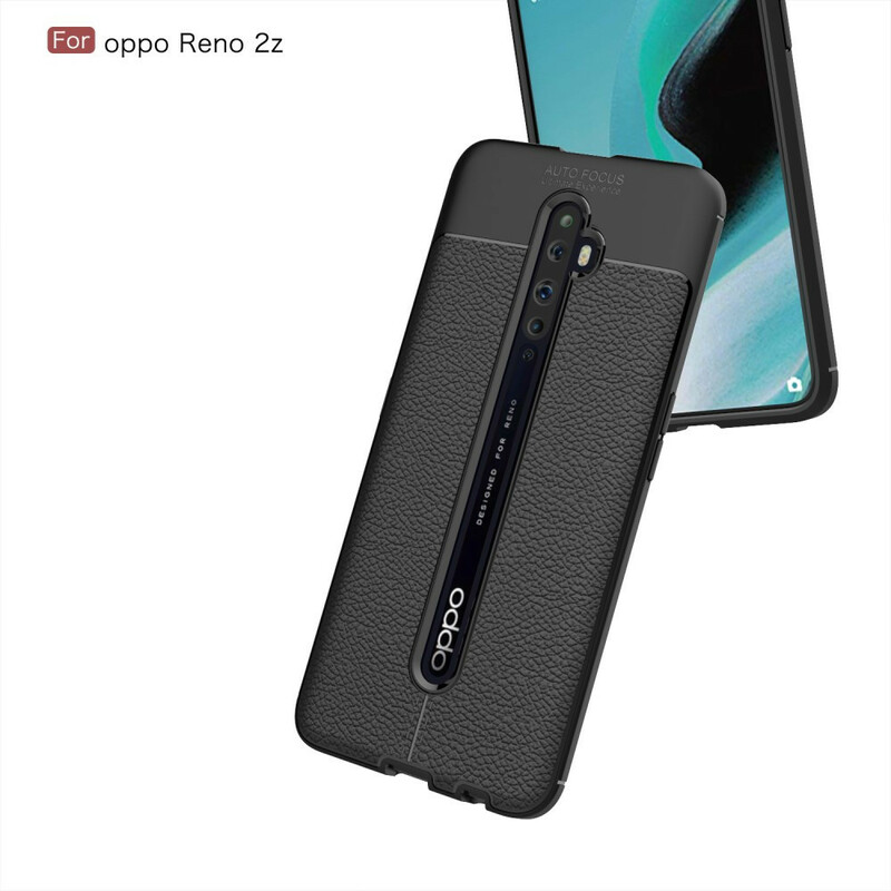 Coque Oppo Reno 2Z Effet Cuir Litchi Double line