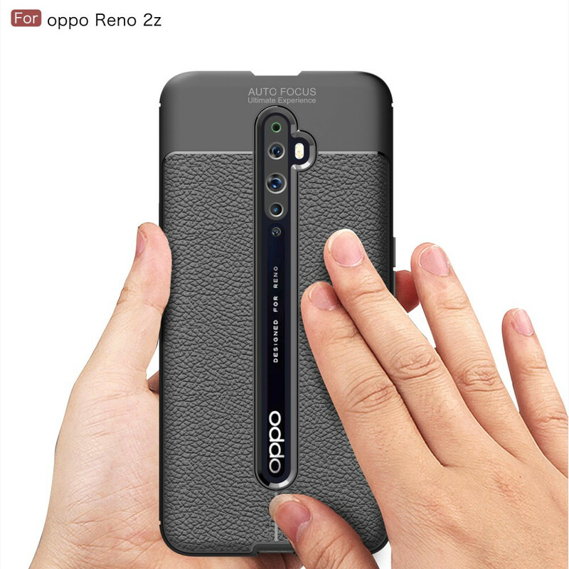 Coque Oppo Reno 2Z Effet Cuir Litchi Double line