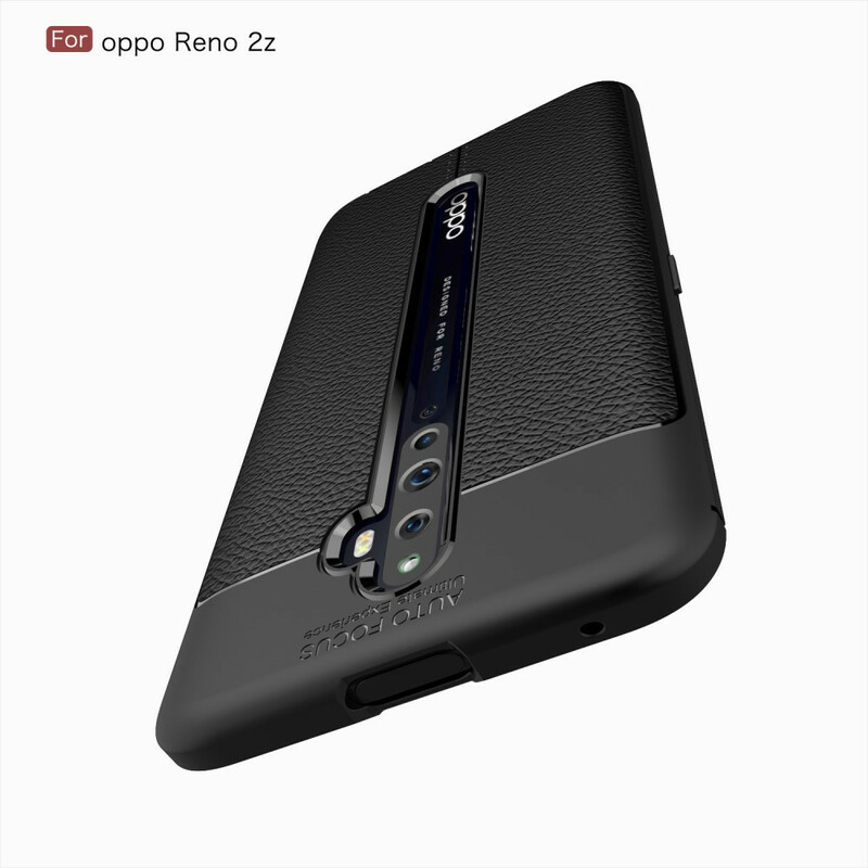 Coque Oppo Reno 2Z Effet Cuir Litchi Double line