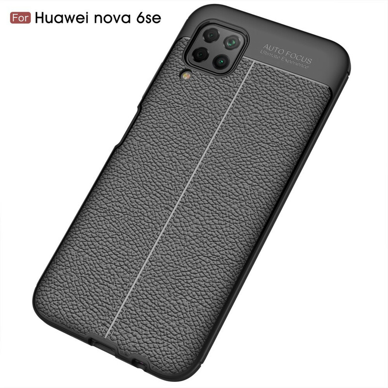 Coque Huawei P40 Lite Effet Cuir Litchi Double Line Coque Huawei P40 Lite Effet Cuir Litchi Double Line