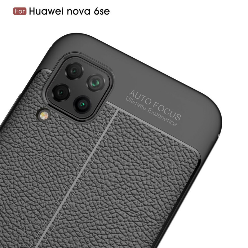 Coque Huawei P40 Lite Effet Cuir Litchi Double Line Coque Huawei P40 Lite Effet Cuir Litchi Double Line