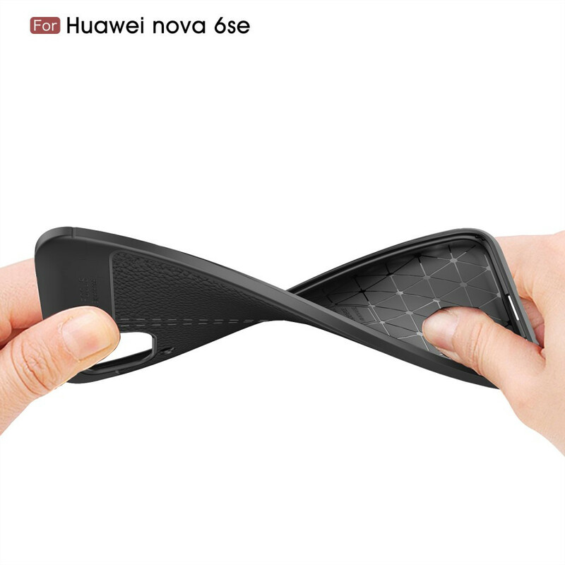 Coque Huawei P40 Lite Effet Cuir Litchi Double Line Coque Huawei P40 Lite Effet Cuir Litchi Double Line