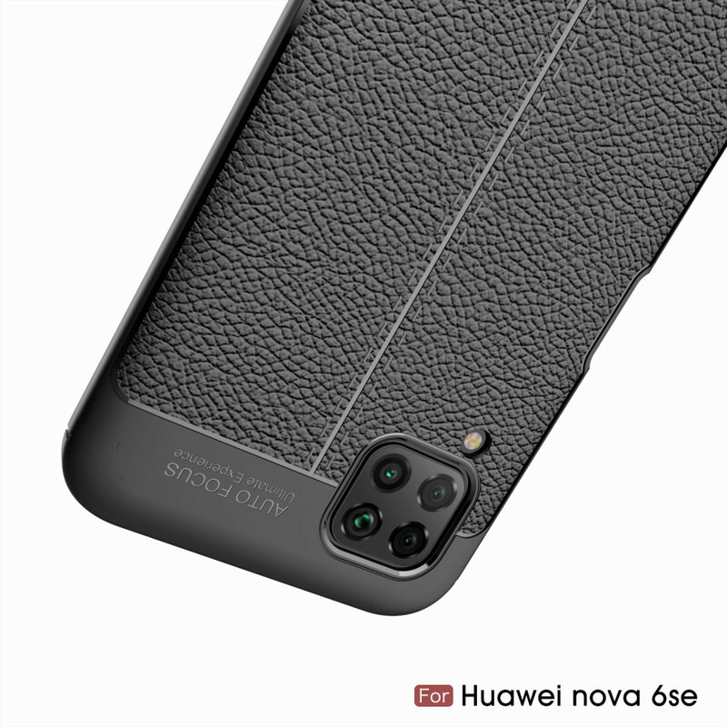 Coque Huawei P40 Lite Effet Cuir Litchi Double Line