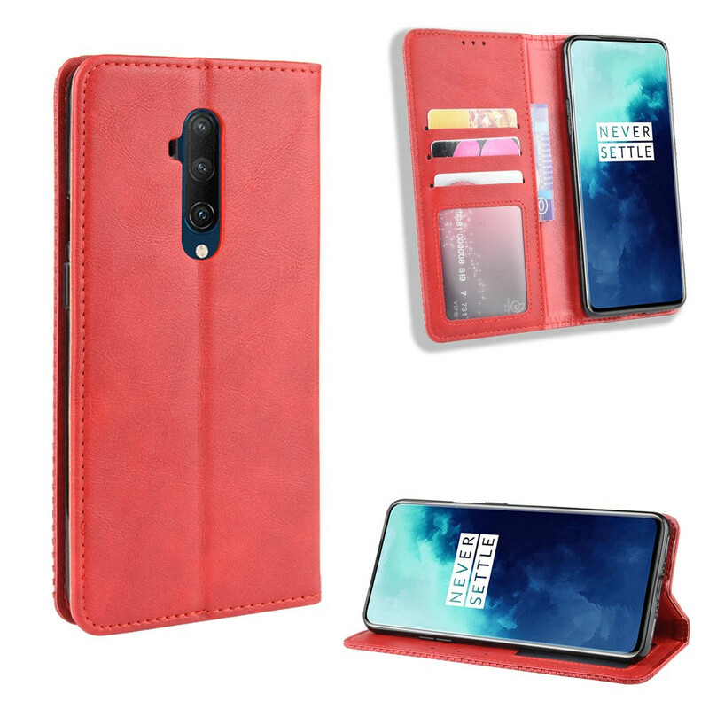 Flip Cover OnePlus 7T Pro Effet Cuir Vintage Stylisé Flip Cover OnePlus 7T Pro Effet Cuir Vintage Stylisé