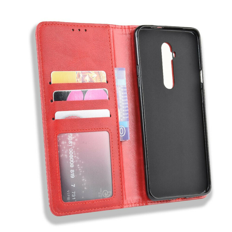 Flip Cover OnePlus 7T Pro Effet Cuir Vintage Stylisé Flip Cover OnePlus 7T Pro Effet Cuir Vintage Stylisé