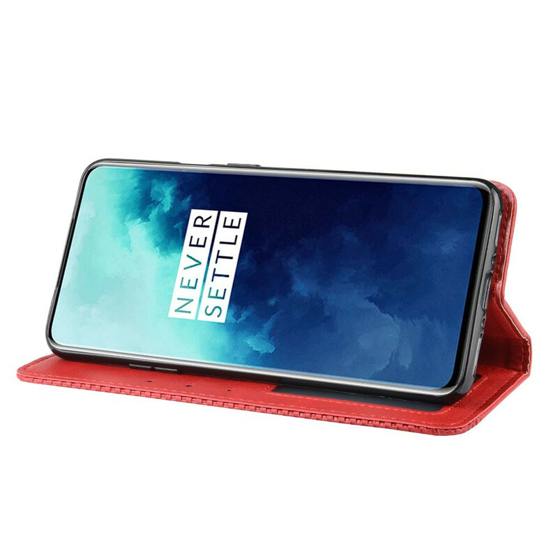 Flip Cover OnePlus 7T Pro Effet Cuir Vintage Stylisé Flip Cover OnePlus 7T Pro Effet Cuir Vintage Stylisé