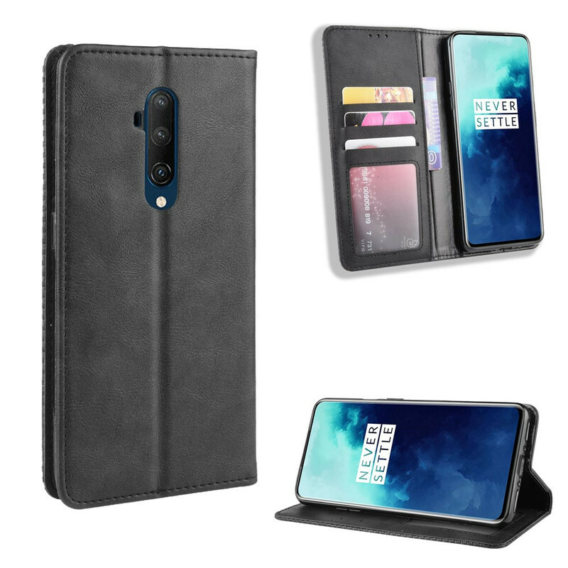 Flip Cover OnePlus 7T Pro Effet Cuir Vintage Stylisé Flip Cover OnePlus 7T Pro Effet Cuir Vintage Stylisé