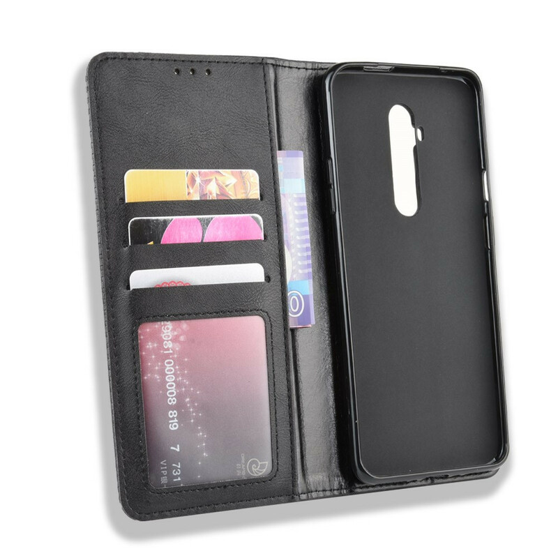 Flip Cover OnePlus 7T Pro Effet Cuir Vintage Stylisé Flip Cover OnePlus 7T Pro Effet Cuir Vintage Stylisé