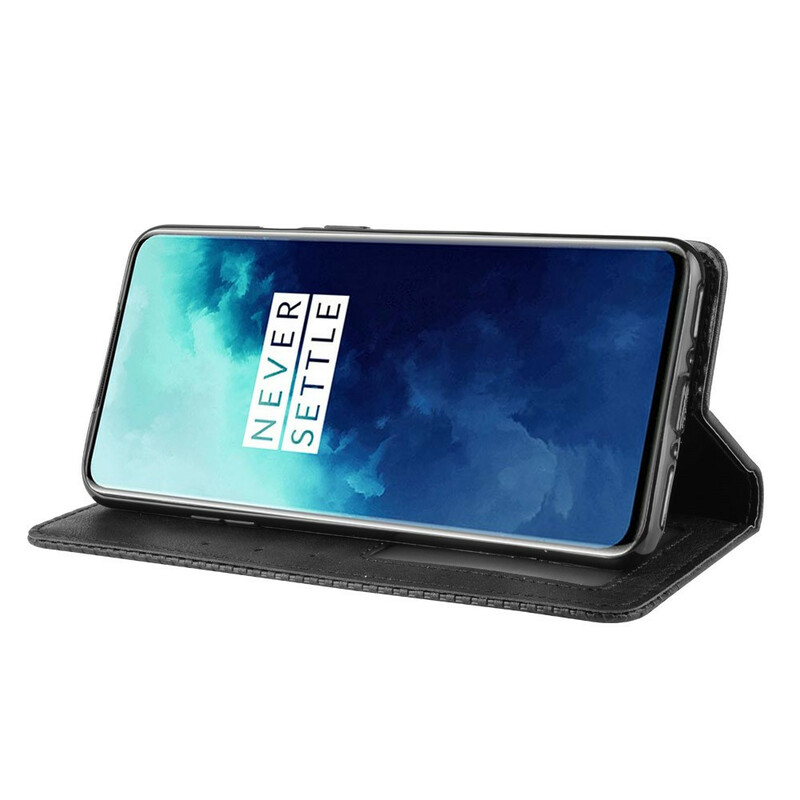 Flip Cover OnePlus 7T Pro Effet Cuir Vintage Stylisé Flip Cover OnePlus 7T Pro Effet Cuir Vintage Stylisé