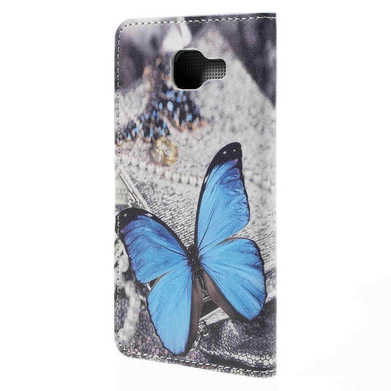 Housse Samsung Galaxy A5 2016 Papillon Bleu