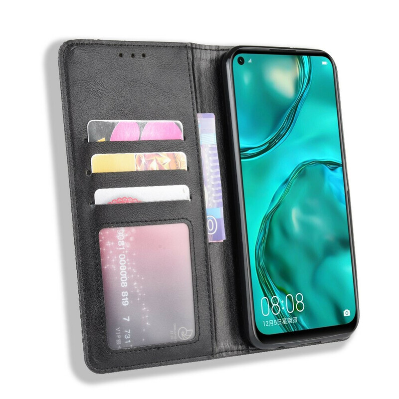 Flip Cover Huawei P40 Lite Effet Cuir Vintage Stylisé