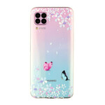 Coque Huawei P40 Lite Transparente Papillons et Fleurs Coque Huawei P40 Lite Transparente Papillons et Fleurs
