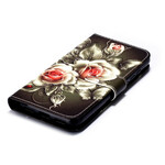 Housse Xiaomi Redmi 7A Rose Noire à Lanière