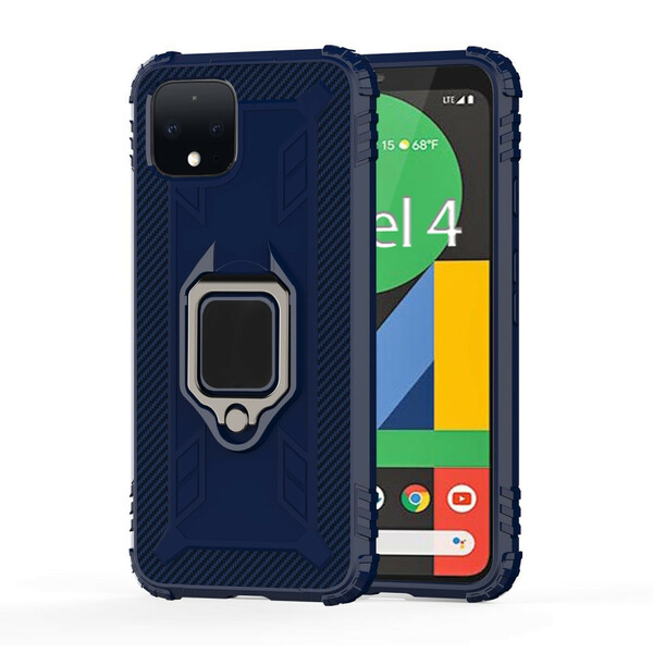 Coque Google Pixel 4 Ring et Fibre Carbone