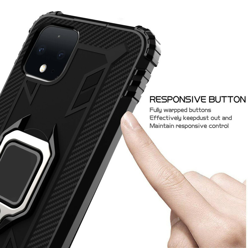 Coque Google Pixel 4 Ring et Fibre Carbone Coque Google Pixel 4 Ring et Fibre Carbone
