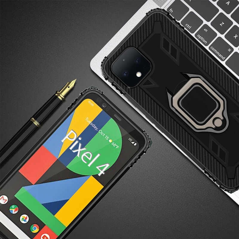 Coque Google Pixel 4 Ring et Fibre Carbone Coque Google Pixel 4 Ring et Fibre Carbone