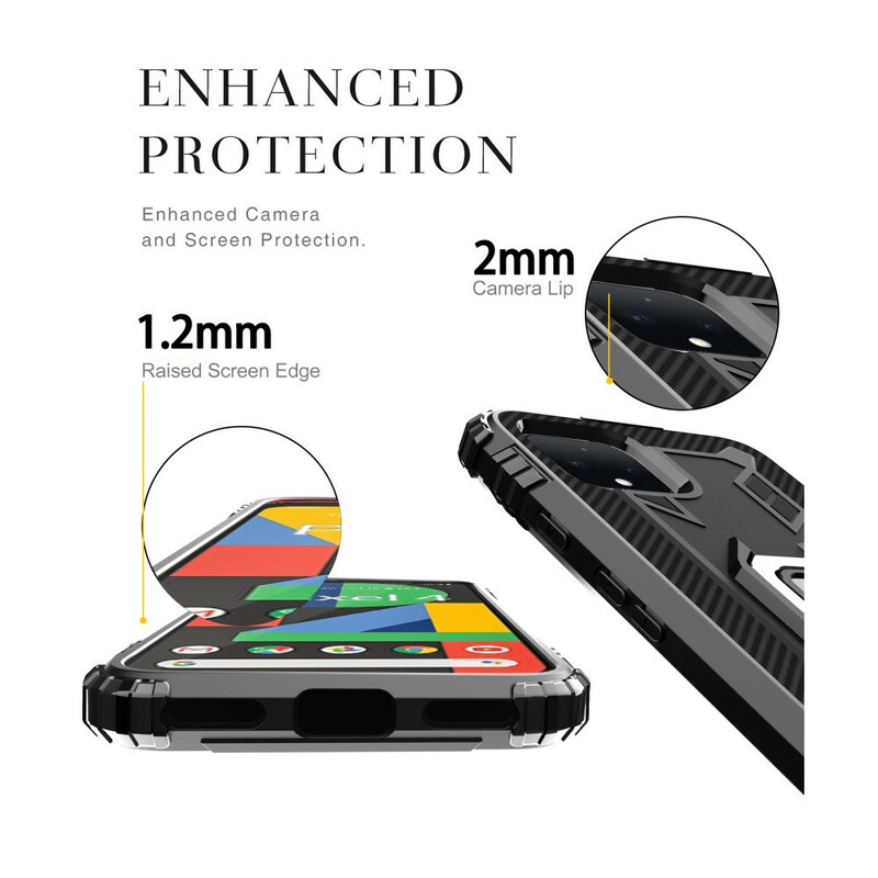 Coque Google Pixel 4 Ring et Fibre Carbone Coque Google Pixel 4 Ring et Fibre Carbone