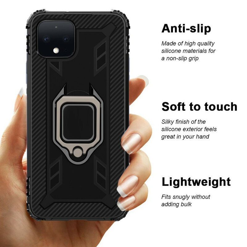 Coque Google Pixel 4 Ring et Fibre Carbone Coque Google Pixel 4 Ring et Fibre Carbone
