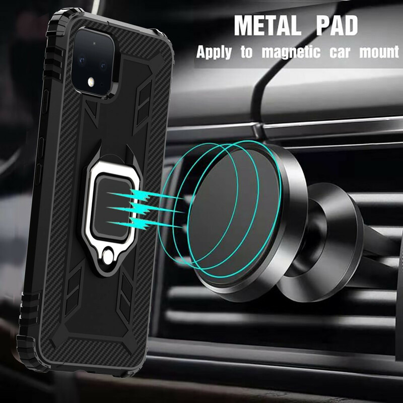 Coque Google Pixel 4 Ring et Fibre Carbone Coque Google Pixel 4 Ring et Fibre Carbone