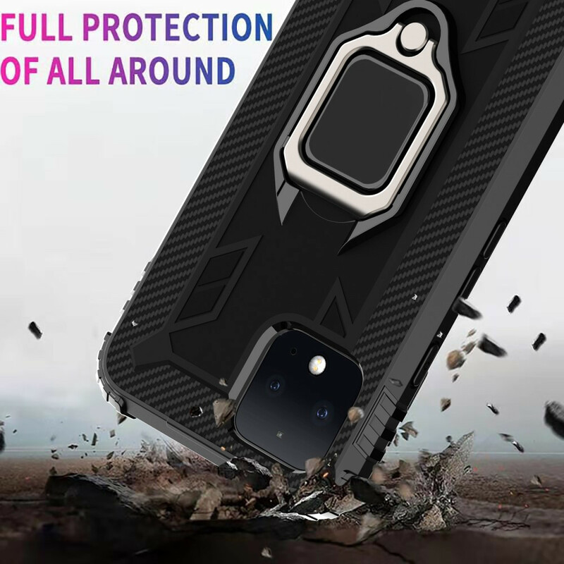 Coque Google Pixel 4 Ring et Fibre Carbone Coque Google Pixel 4 Ring et Fibre Carbone