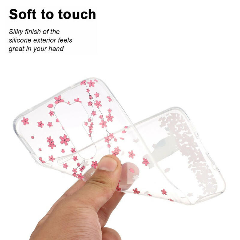 Coque Xiaomi Redmi Note 8 Pro Pétales et Chat