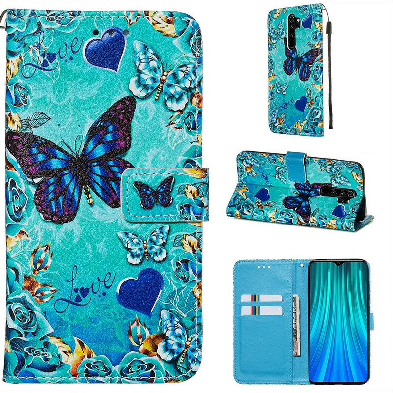 Housse Xiaomi Redmi Note 8 Pro Love Butterflies à Lanière Housse Xiaomi Redmi Note 8 Pro Love Butterflies à Lanière