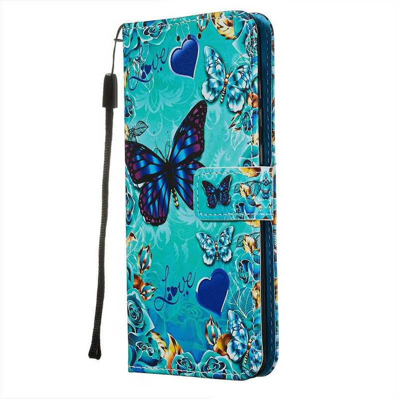Housse Xiaomi Redmi Note 8 Pro Love Butterflies à Lanière Housse Xiaomi Redmi Note 8 Pro Love Butterflies à Lanière
