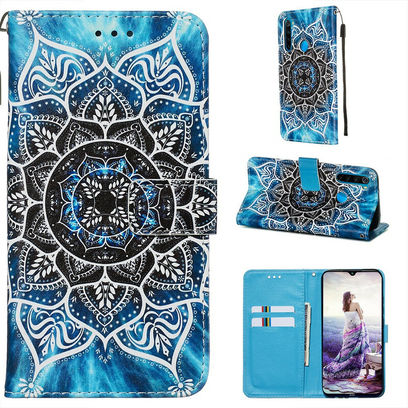 Housse Xiaomi Redmi Note 8 Mandala Noir à Lanière Housse Xiaomi Redmi Note 8 Mandala Noir à Lanière