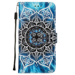 Housse Xiaomi Redmi Note 8 Mandala Noir à Lanière Housse Xiaomi Redmi Note 8 Mandala Noir à Lanière