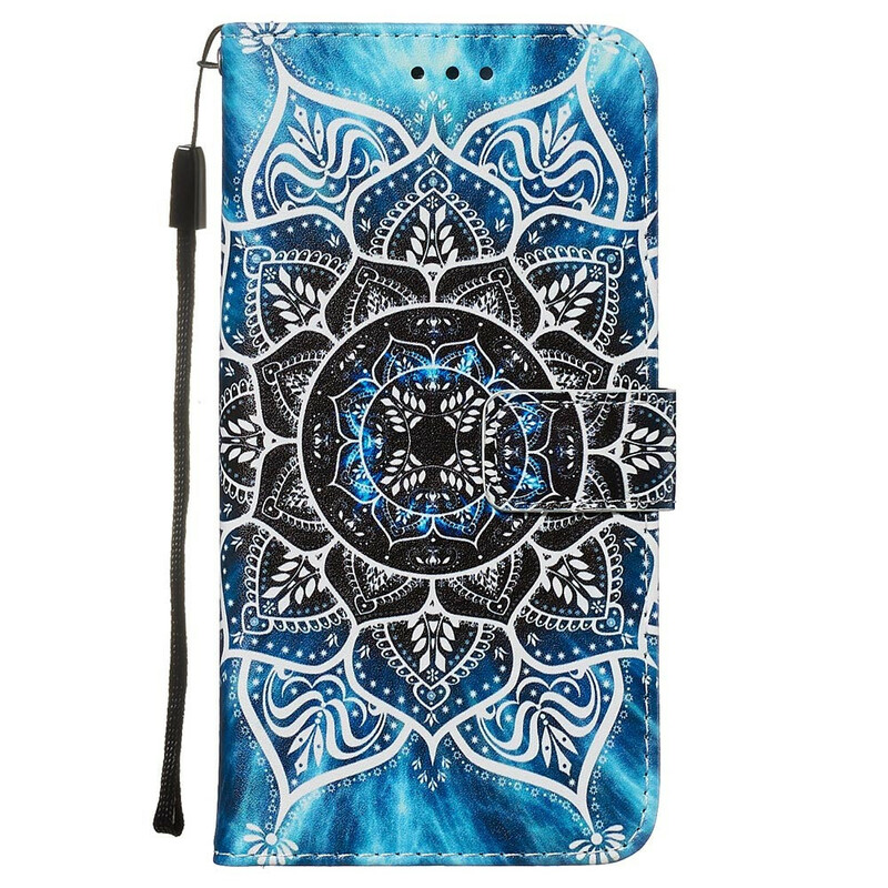 Housse Xiaomi Redmi Note 8 Mandala Noir à Lanière Housse Xiaomi Redmi Note 8 Mandala Noir à Lanière